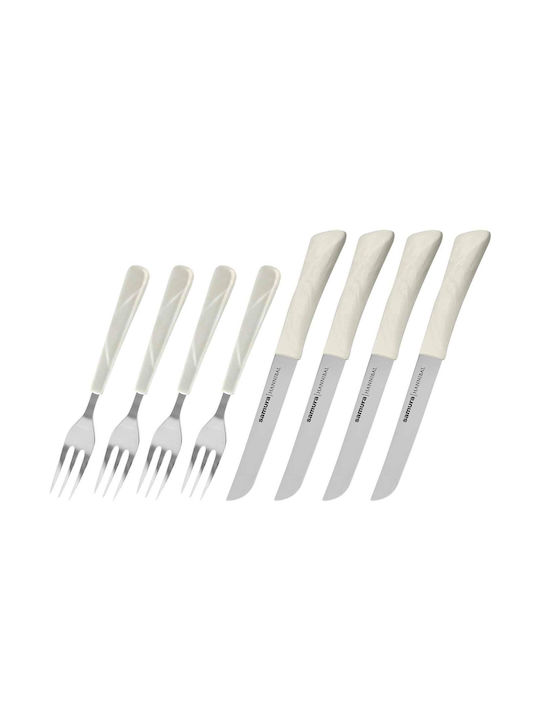 Samura 8-Piece Stainless Steel 18/10 White Cutlery Set