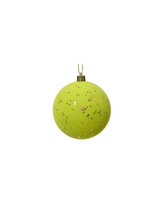 Hängendes Kugel Ornament Ornament Stoff Grün 8cm