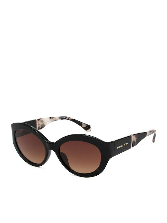 Michael Kors Brussels Women's Sunglasses with Black Plastic Frame and Brown Lens