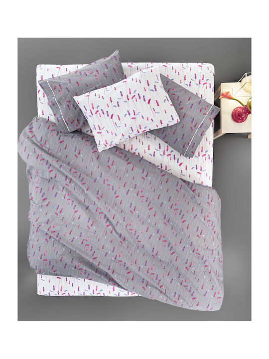 Guy Laroche Duvet Cover Set Cotton Single with Pillowcase 165x225 Eloise Purple