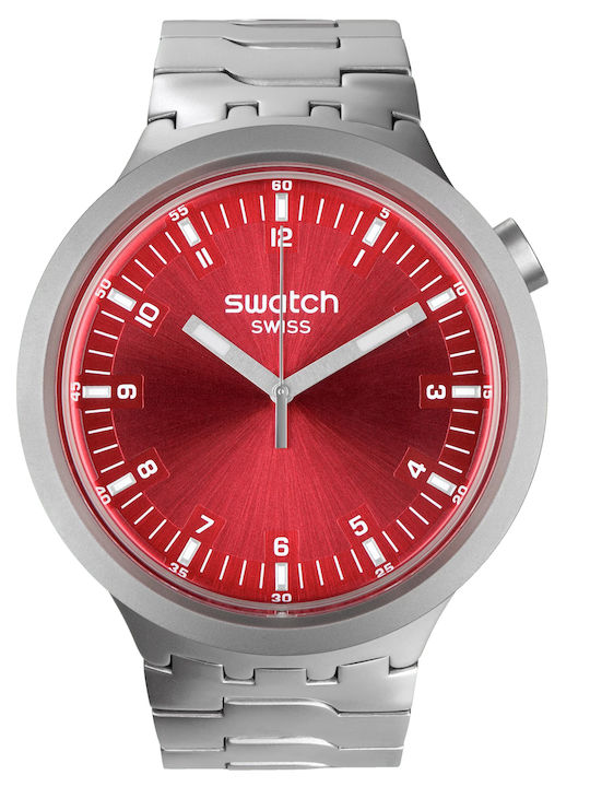 Swatch Unisex Men's Watch 47mm Battery with Silver Metal Bracelet