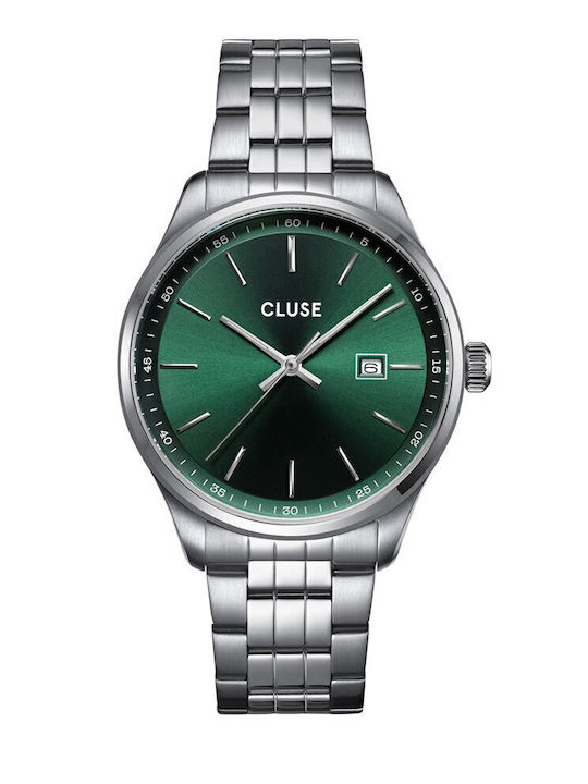 Cluse Ανδρικό Ρολόι 41mm Μπαταρίας με Ασημί Μεταλλικό Μπρασελέ