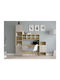 Kinderschreibtisch mit Bibliothek aus Melamin Beige 213x215x67cm