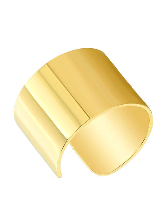 Theodora's Jewellery Ανδρικό Μονό Σκουλαρίκι Cuff από Ατσάλι Επιχρυσωμένο