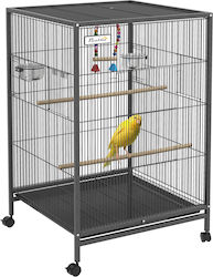 Pawhut Wooden Bird Cage Bird 48x46x74cm. Gray