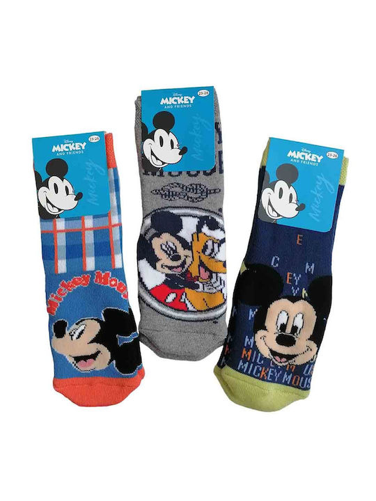 Disney Παιδικές Κάλτσες Αντιολισθητικές Mickey Mouse Πολύχρωμες 3 Ζευγάρια Disney Παιδικές Κάλτσες Αντιολισθητικές Mickey Mouse Πολύχρωμες 3 Ζευγάρια