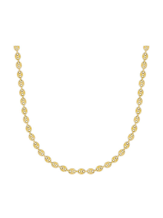Kiriakos Gofas Gold Chain Neck 9K Wide Thickness 7mm and Length 55cm