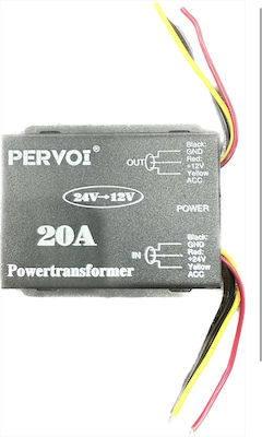 PerVoi Μετασχηματιστής Αυτοκινήτου Από 24V σε 12V 20A