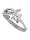 Tasoulis Jewellery Collection Μονόπετρο από Λευκόχρυσο 14K
