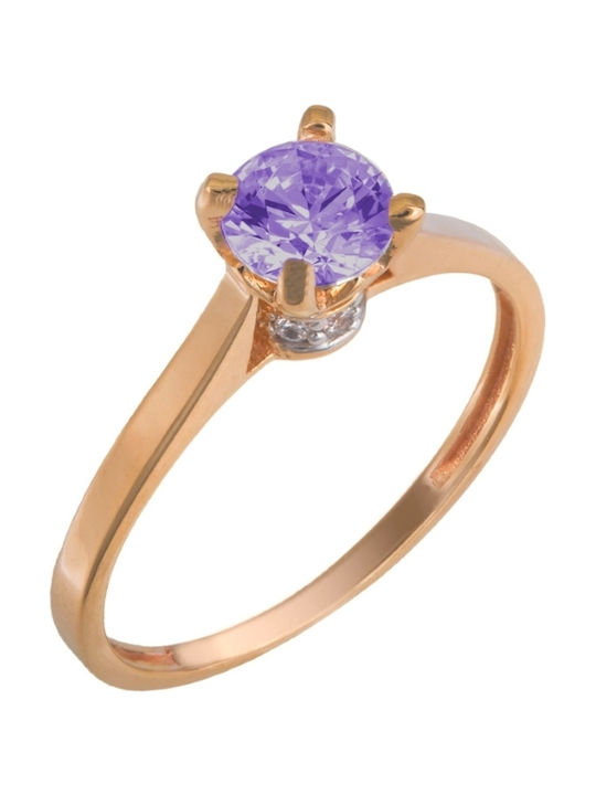 Tasoulis Jewellery Collection Μονόπετρο από Ροζ Χρυσό