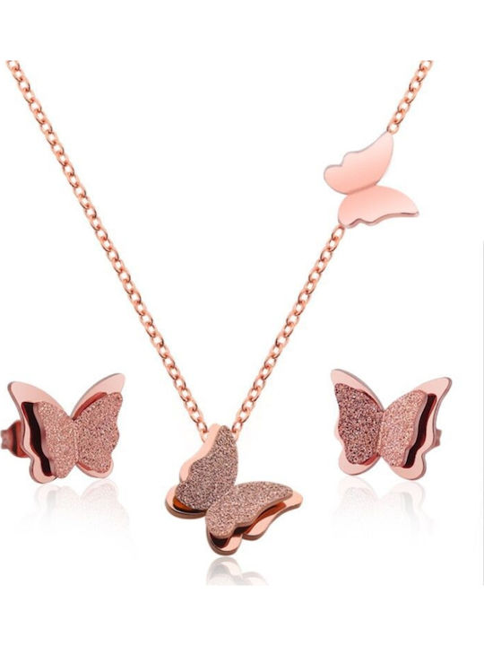 Callajewels Set mit Halskette & Ohrringe aus Stahl Vergoldet