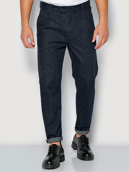 Men's Slim Fit Elastic Blue Jeans Pants