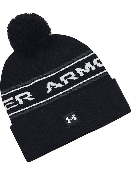 Halftime Pom Pom Beanie Unisex Beanie Gestrickt in Schwarz Farbe