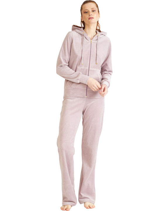 Harmony Winter Women's Pyjama Set Velvet Pink