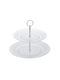 General Trade Glass Tiered Appetizer Stand 2 Tiers White Ø18cm W23xL25cm