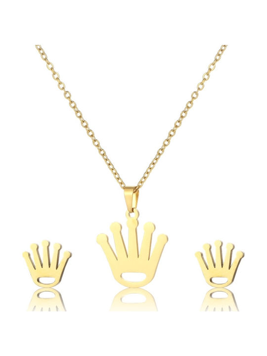 Callajewels Set cu cercei Colier pentru copii Coroană cu lanț C12248-ASG223542624