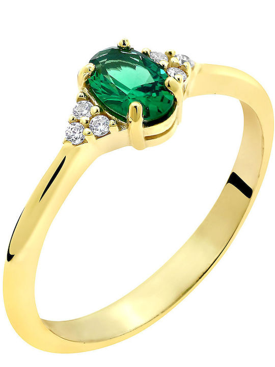 Ring with Zircon made of Gold 9K