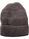 Verde Knitted Beanie Cap Brown