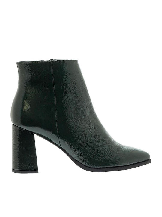 Women's Patent Leather Ankle Boots Green