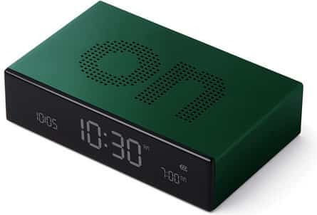 Lexon Flip Tabletop Clock LCD Plastic with Alarm Clock Green 94435DG