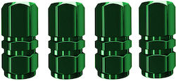 Maxxed Car Tire Valve Caps Green 4pcs