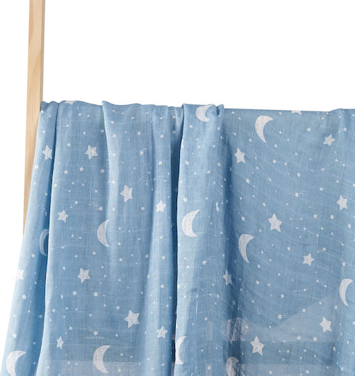 Queen Mother Muslin Changing Pad Blue 110x120cm.