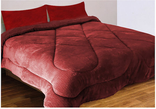 Mc Decor Duvet Cover Single 160x230cm Waves Burgundy 550 GSMGsm