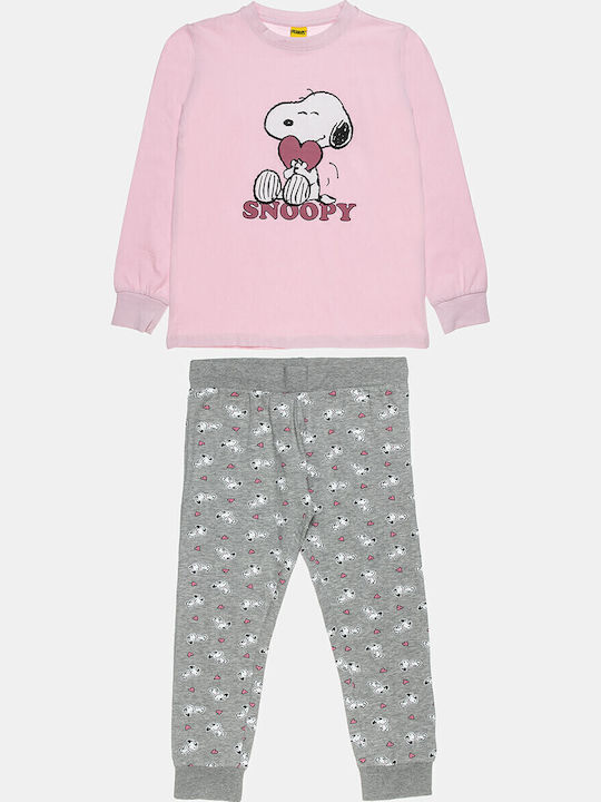 Alouette Kinder Schlafanzug Winterlich Baumwoll Rosa Snoopy