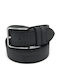 Wide Men's Belt Leather Black