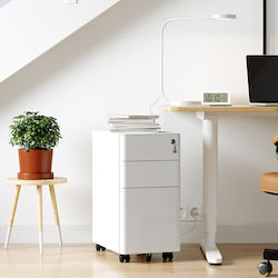 Schublade Büro mit Rollen & Schloss White 46x30x59.2cm
