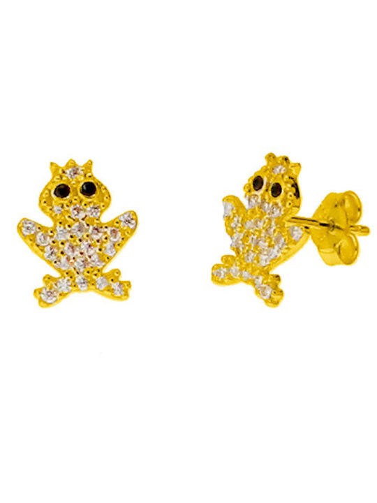 Xrisokosmima Kids Earrings Studs with Stones made of Gold 14K