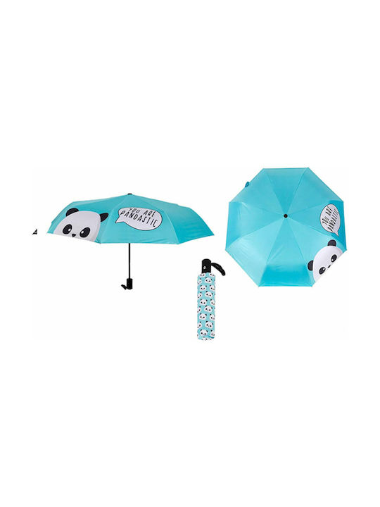 I-Total Kinder Regenschirm Gebogener Handgriff Blau