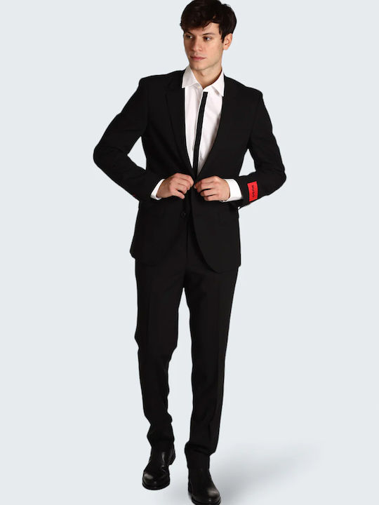 Hugo Boss Ανδρικό Κοστούμι με Στενή Εφαρμογή Μαύρο