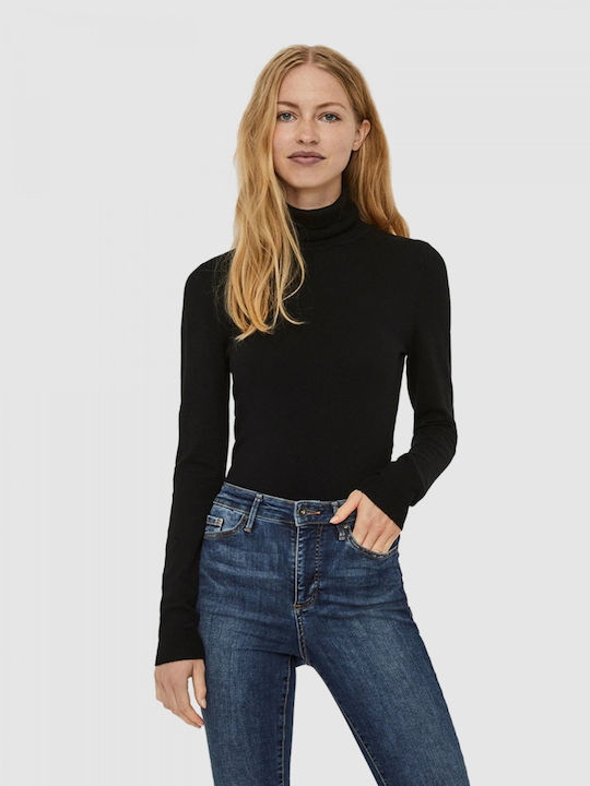 Vero Moda Women's Long Sleeve Pullover Turtleneck Black
