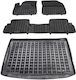 Rezaw Plast Set of Front and Rear Mats 4pcs for Citroen DS7 / DS 2018+ Black