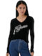 Guess Women's Long Sleeve Sweater Cotton Black