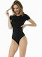 Short Sleeve Bodysuit Black