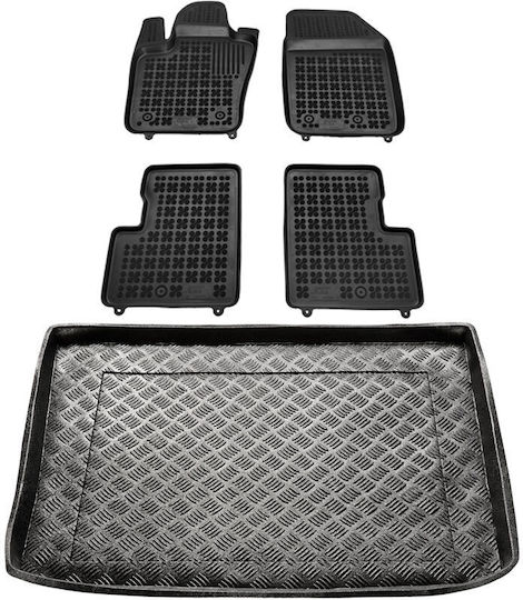 Rezaw Plast Car Mats Set Front and Back 4 Pieces for Fiat 500X 2014 Black