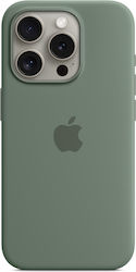 Apple Silicone Case with MagSafe Umschlag Rückseite Silikon Grün (iPhone 15 Pro)