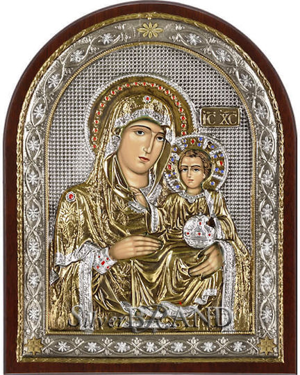 SilverBrand.gr Heiligenikone Maria von Jerusalem Silber 23x18cm