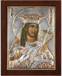 SilverBrand.gr Silver St. Catherine Icon 20x16cm