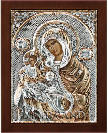 SilverBrand.gr Heiligenikone Maria Eleousa Silber 20x16cm