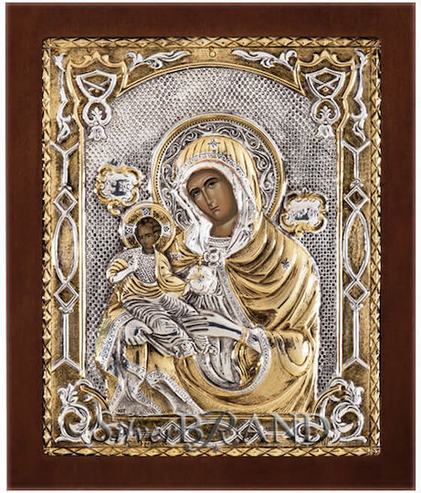 SilverBrand.gr Heiligenikone Maria Eleousa Silber 24x20cm