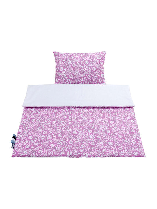 Bellochi Set Duvet Crib Cotton Purple 100x75cm