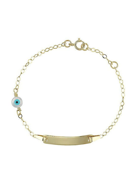 Verorama Kids Bracelet ID from Gold 14K with Evil Eye