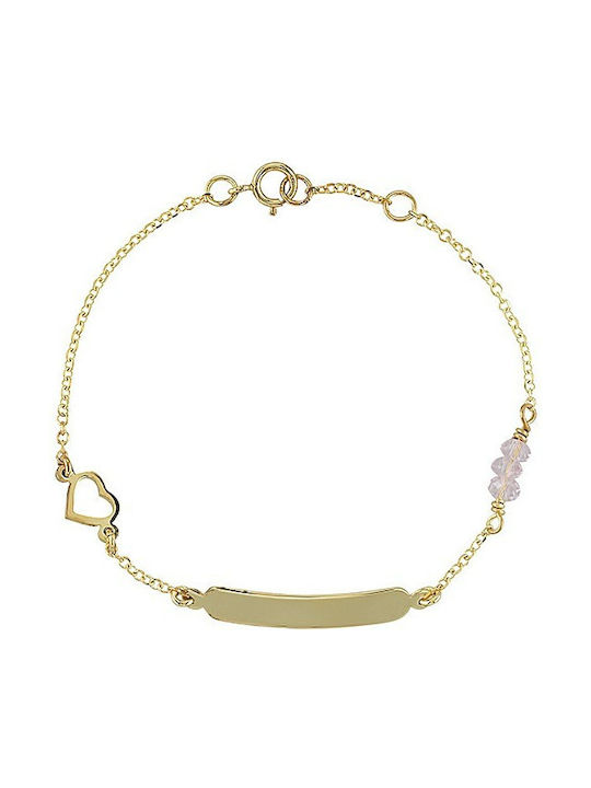 Verorama Kids Bracelet ID from Gold 14K with Heart