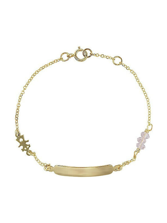 Verorama Kids Bracelet ID from Gold 14K with Stones