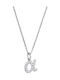 VTJ Monogram Necklace "A" In 18k White Gold With Zircon