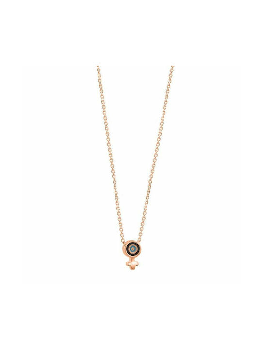 Amor Amor Necklace Eye from Rose Gold Plated Silver