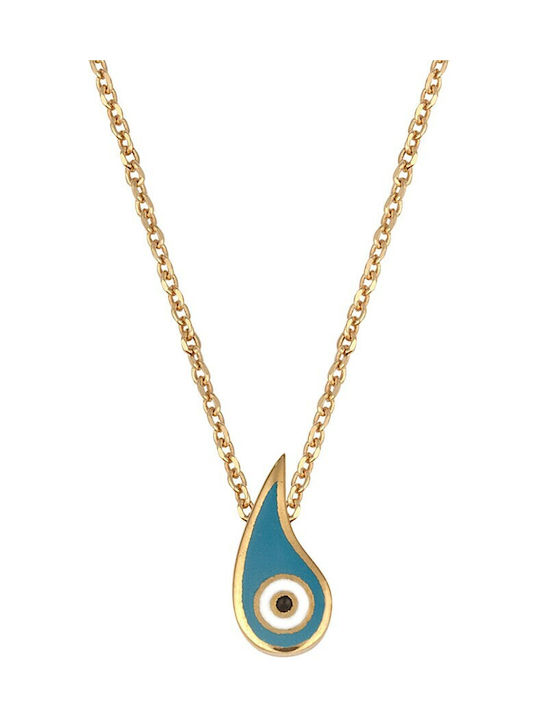 Verorama Necklace with design Tear Gold Plated